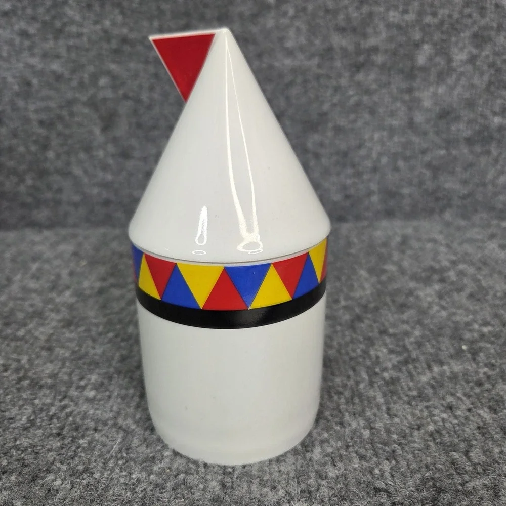 Thomas Atelier Collection Postmodern MEMPHIS Milano Art Porcelain Jar Lid Retro